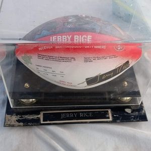 I am selling a Jerry Rice autographed Football Hal